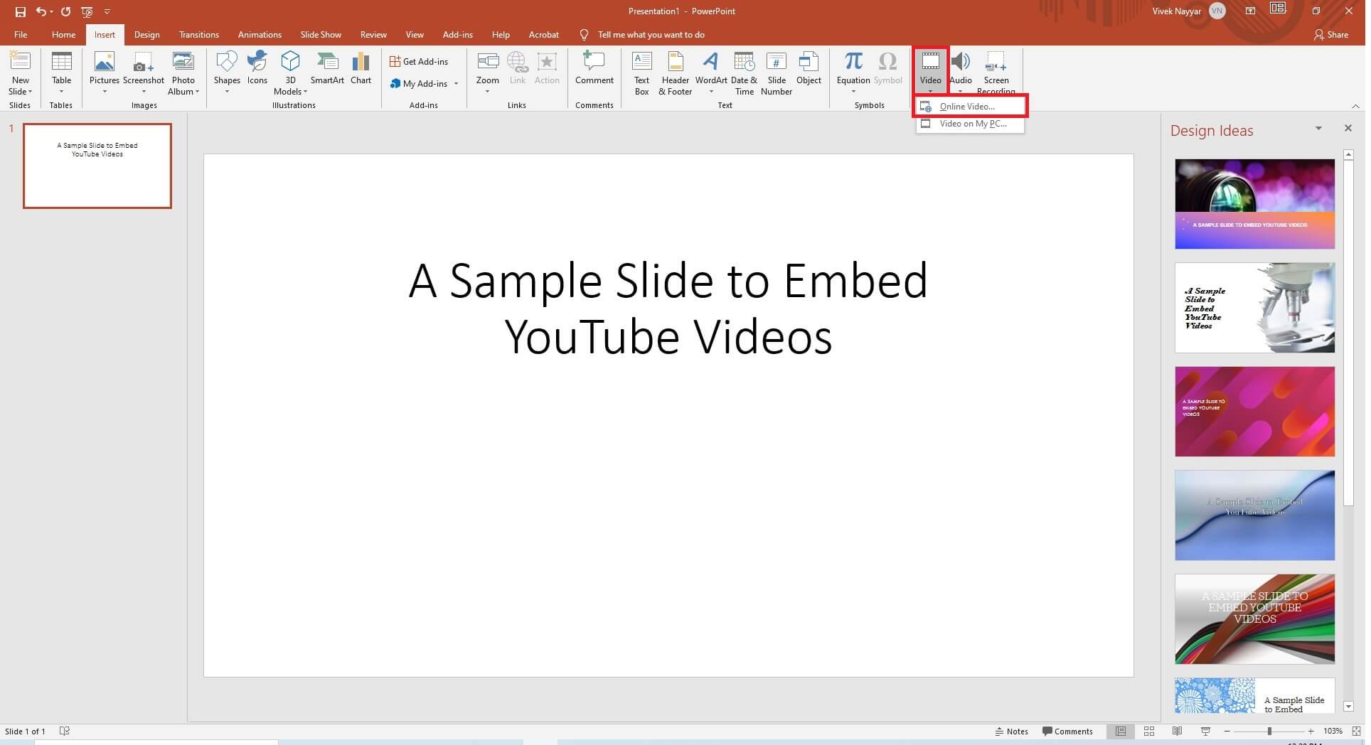 powerpoint for mac 2011 embed youtube